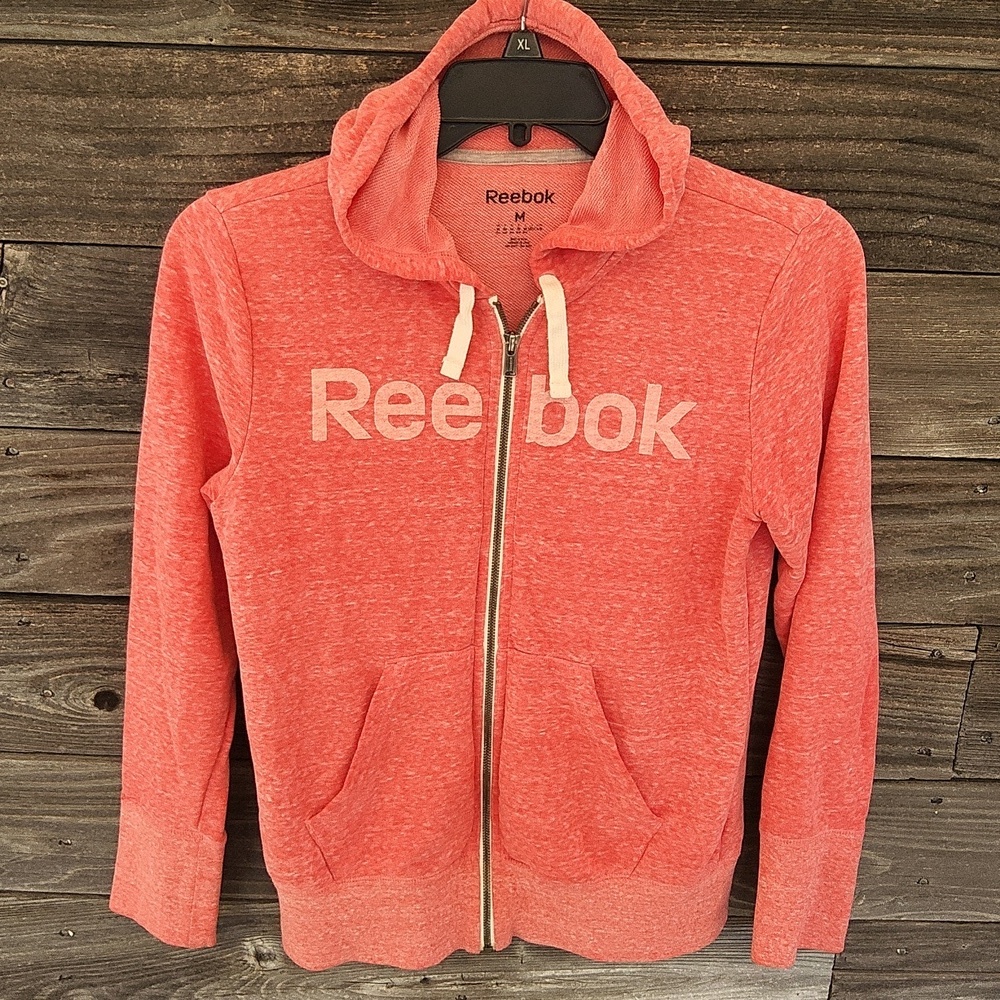 Reebok Coral Light Pink Hoodie with Ziper Size Medium